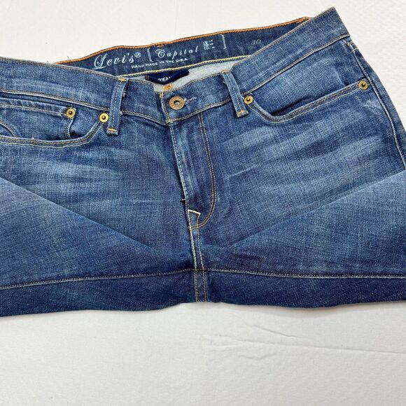 Levi's Women Capital E Low Rise Boot Cut Slim Fit Swank Jeans Sz 30 Blue Vintage - Picture 10 of 13